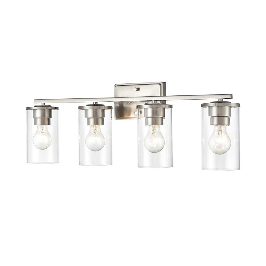 Millennium Lighting Verlana 4 Light Vanity Light, Brushed Nickel/Clear - 2704-BN