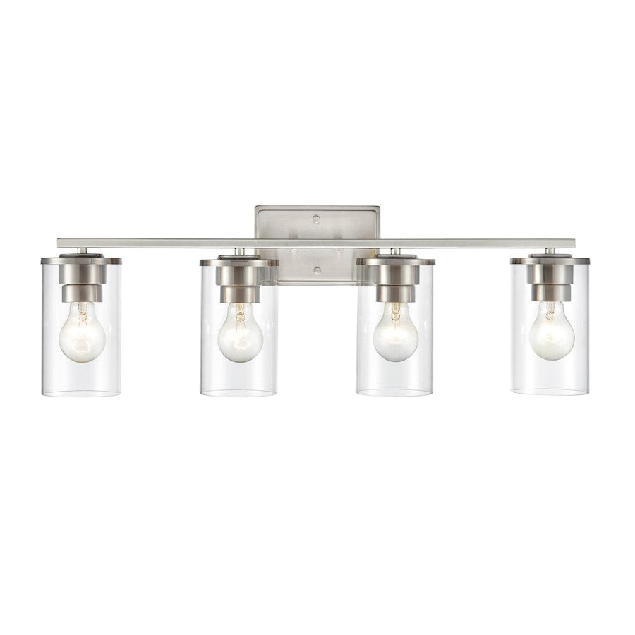 4 Light Bathroom Vanity Light, Brushed Nickel