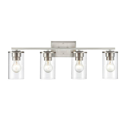 4 Light Bathroom Vanity Light, Brushed Nickel