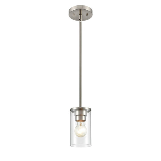 Millennium Lighting Verlana 1 Light Pendant, Brushed Nickel/Clear - 2711-BN