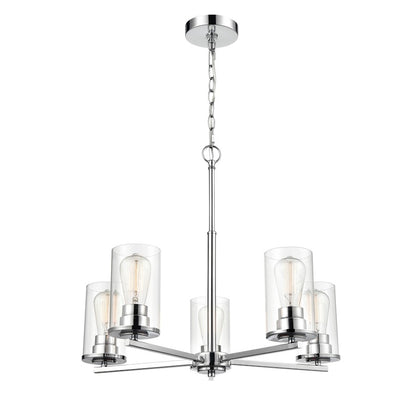 Millennium Lighting Verlana 5 Light Chandelier, Chrome/Clear - 2715-CH