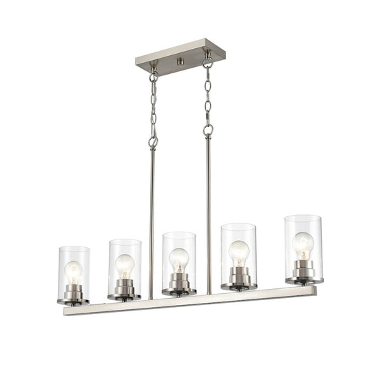 Millennium Lighting Verlana 5 Light 35" Chandelier, Br Nickel/Clear - 2725-BN