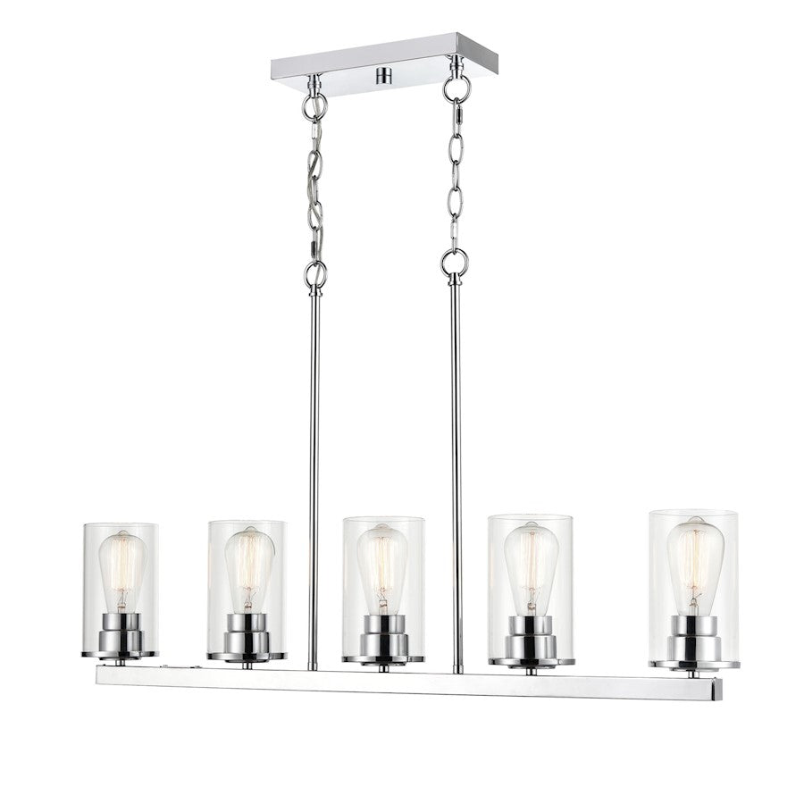 Millennium Lighting Verlana 5 Light Pendant, Chrome/Clear - 2725-CH