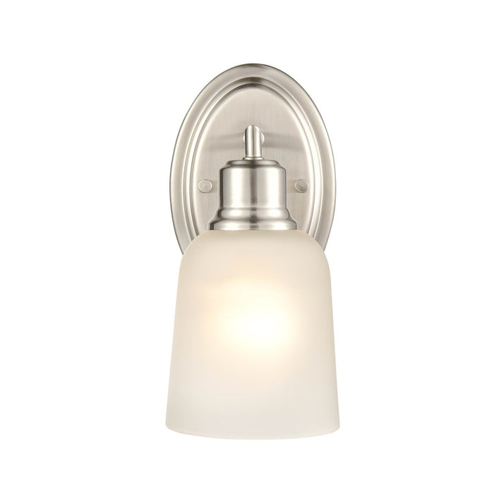 Millennium Lighting Amberle Wall Sconce, Nickel/Frosted White