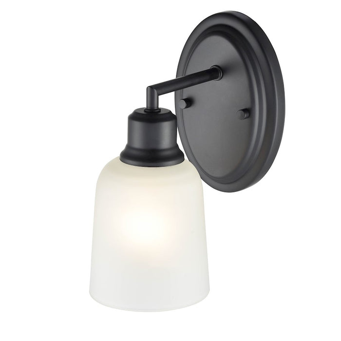 Millennium Lighting Amberle 1 Light Wall Sconce, Black/Frosted White