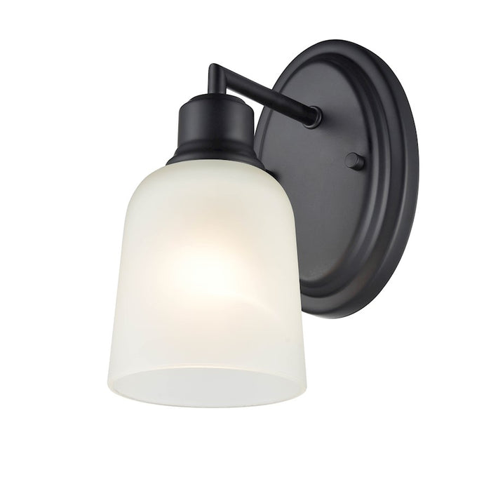 Millennium Lighting Amberle 1 Light Wall Sconce, Black/Frosted White