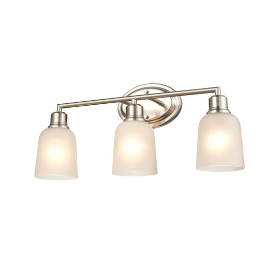 Millennium Lighting Amberle 3-Lt Vanity, Nickel/Frosted White - 2803-BN