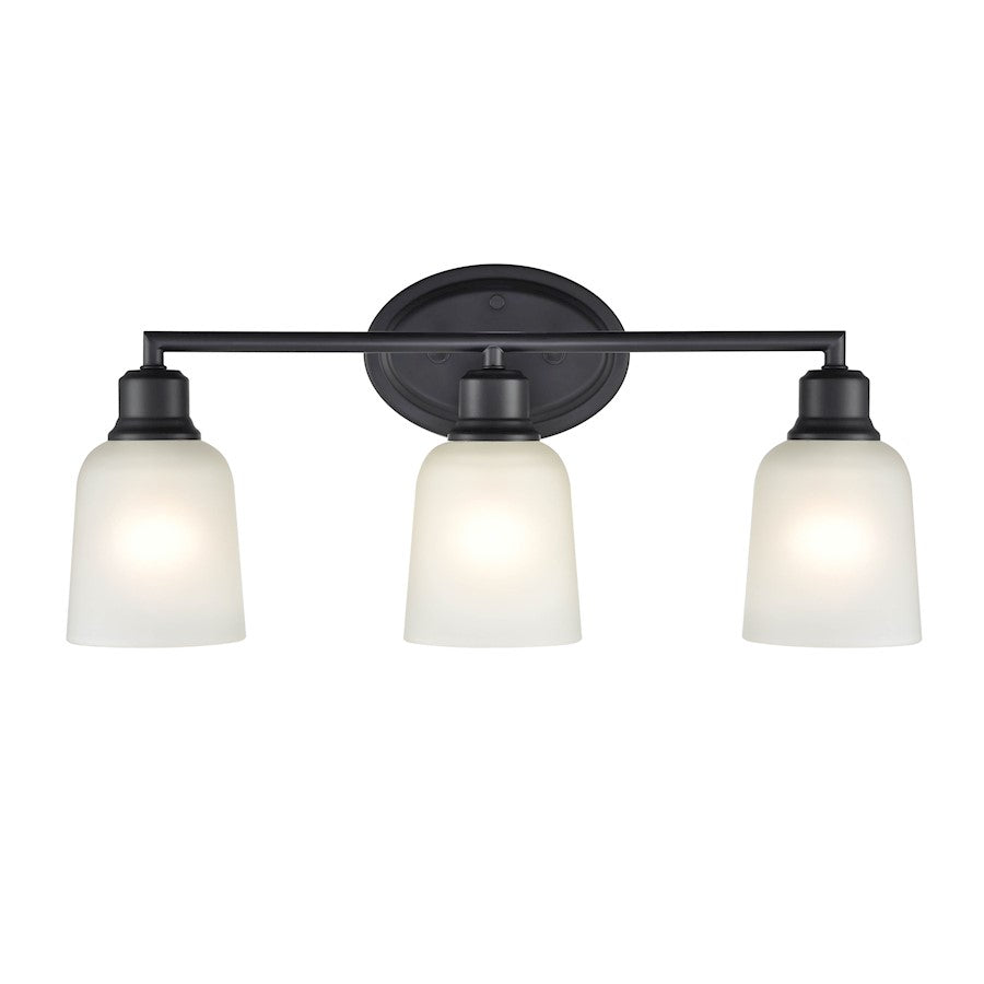 3 Light Bathroom Vanity Light, Black