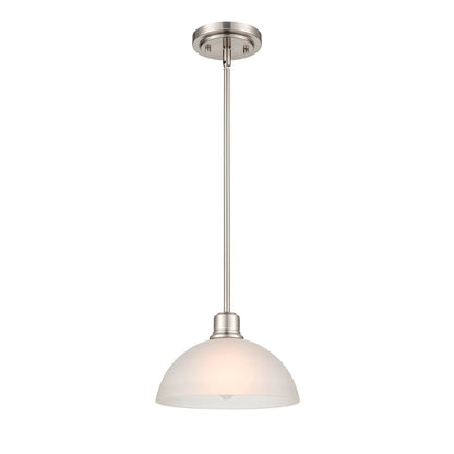 Millennium Lighting Amberle 1 Light Pendant, Nickel/Frosted White - 2811-BN