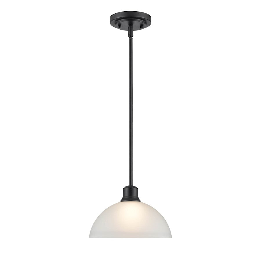 1 Light Mini Pendant, Black/Frosted