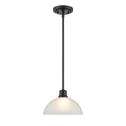 1 Light Mini Pendant, Black/Frosted