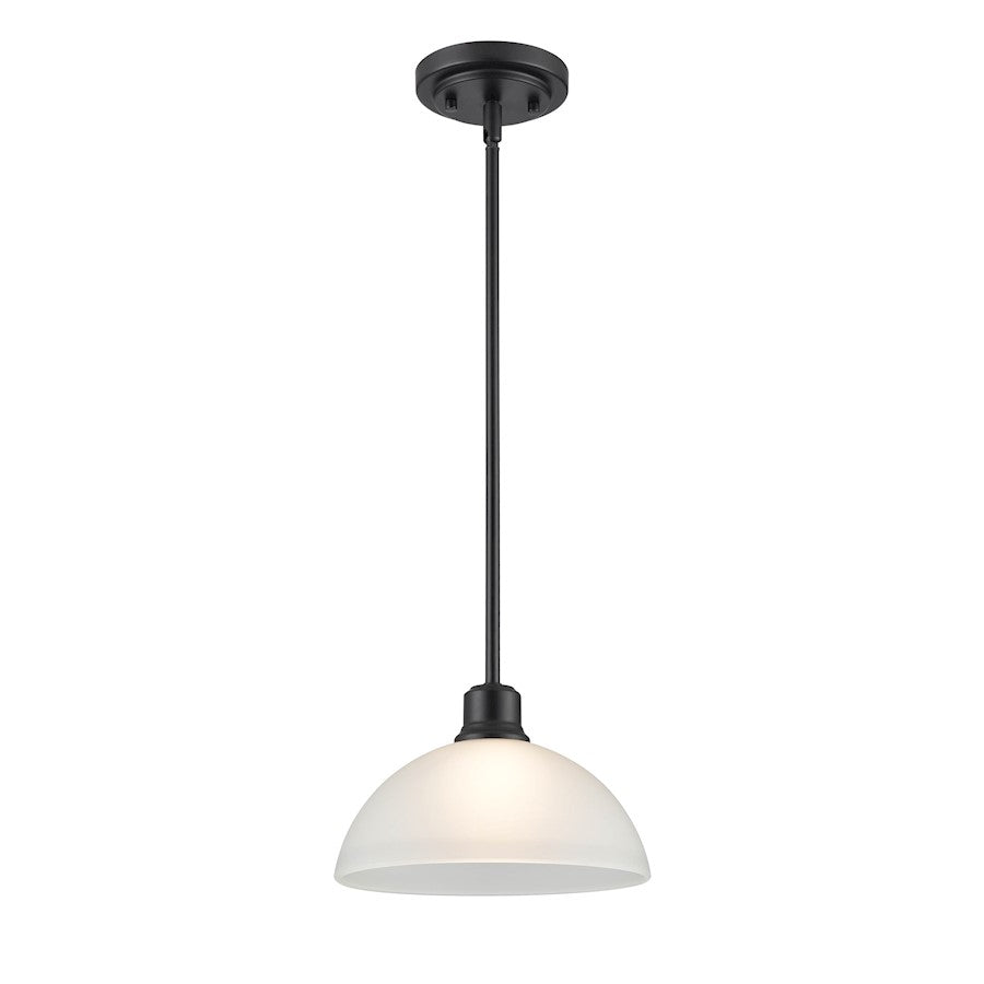 1 Light Mini Pendant, Black/Frosted