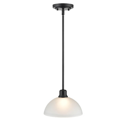 1 Light Mini Pendant, Black/Frosted