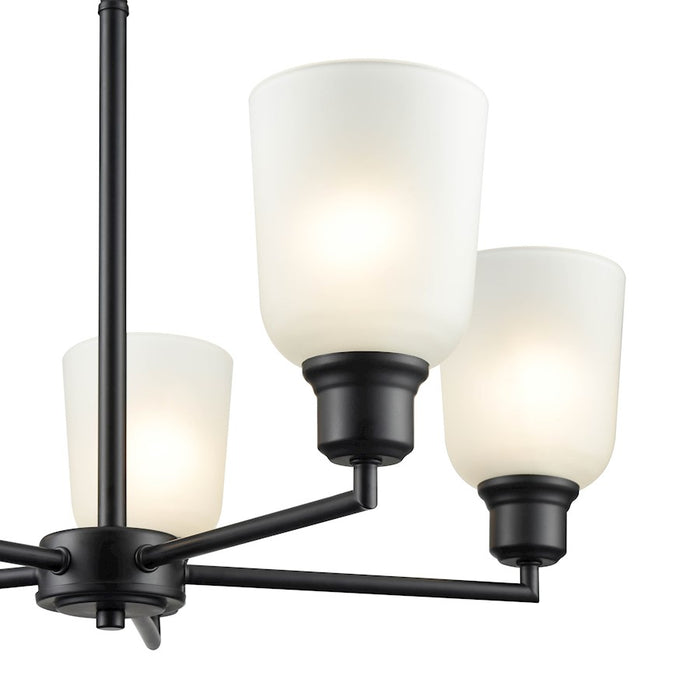Millennium Lighting Amberle Chandelier, Black/Frosted White