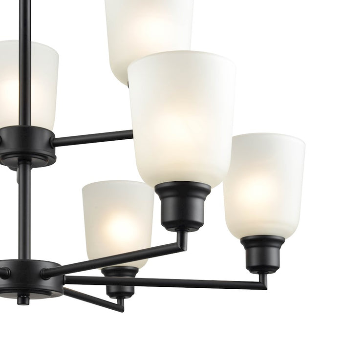 Millennium Lighting Amberle Chandelier, Black/Frosted White