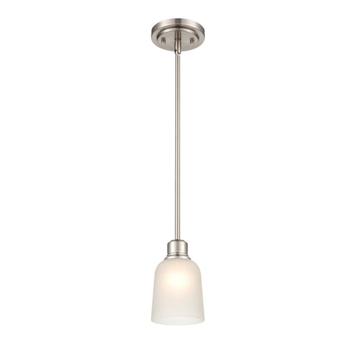 Millennium Lighting Amberle 1 Light Pendant, Brushed/Frosted White - 2821-BN