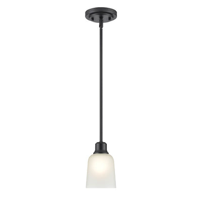 Millennium Lighting Amberle 1 Light 5" Mini-Pendant, Black/Frosted - 2821-MB