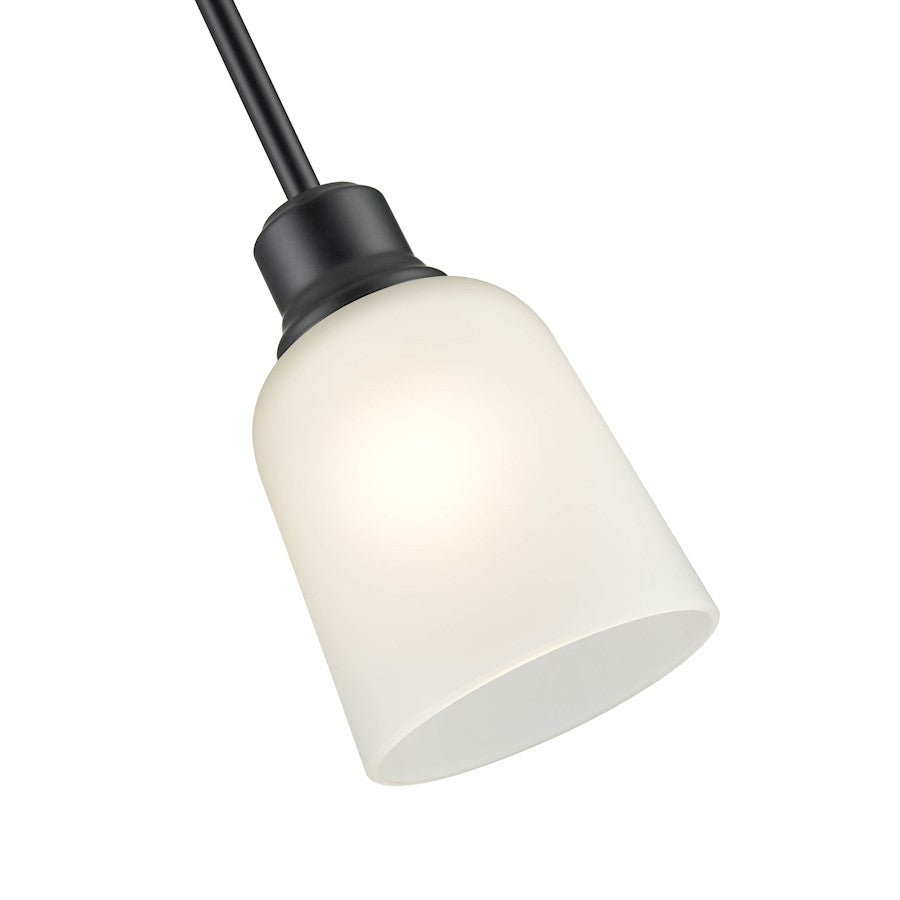 1 Light Mini Pendant, Black/Frosted