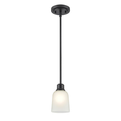 1 Light Mini Pendant, Black/Frosted