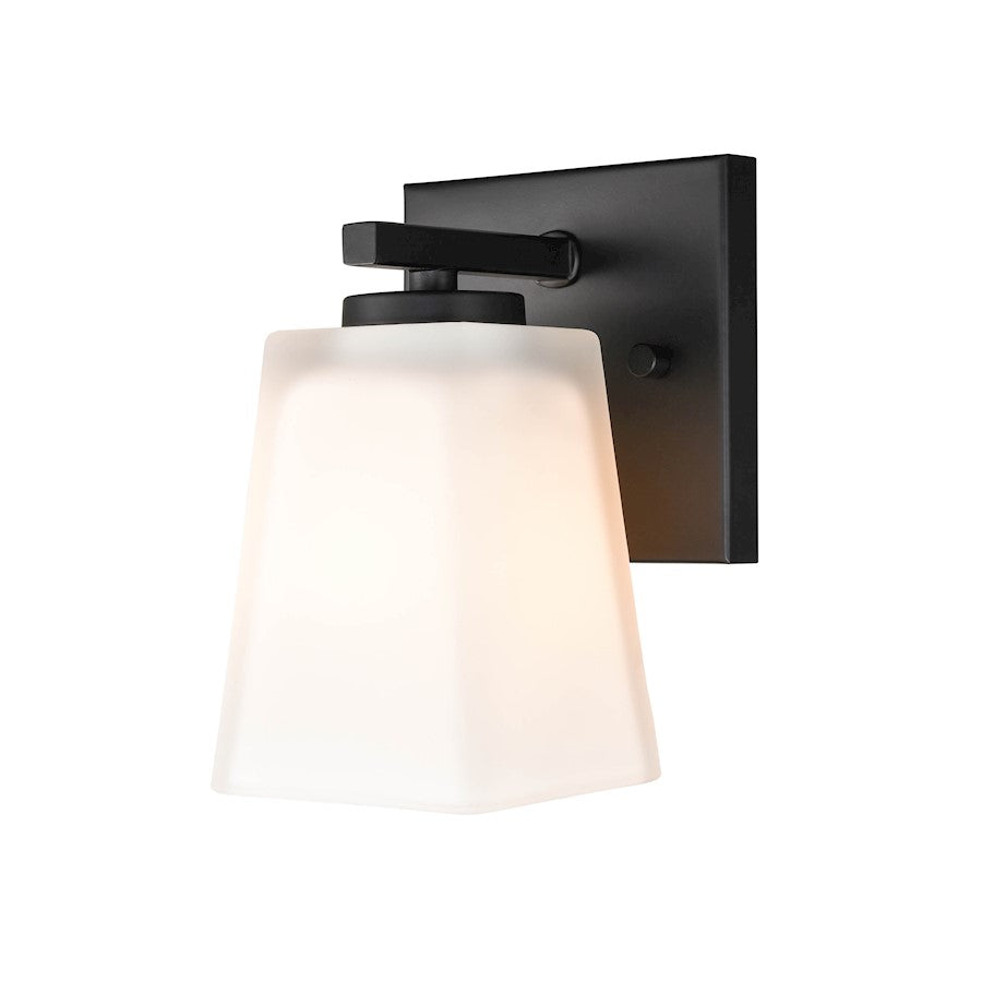 Millennium 1 Light 7" Wall Sconce, Matte Black/Etched White - 291-MB