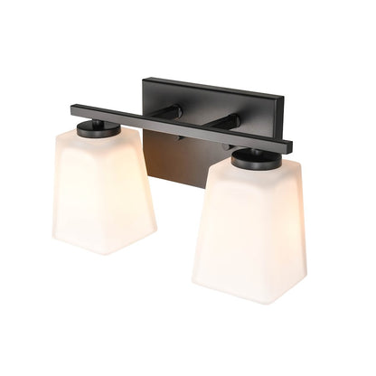 2 Light Bathroom Vanity Light, Matte Black