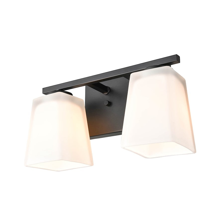 2 Light Bathroom Vanity Light, Matte Black