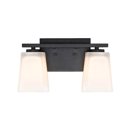 2 Light Bathroom Vanity Light, Matte Black