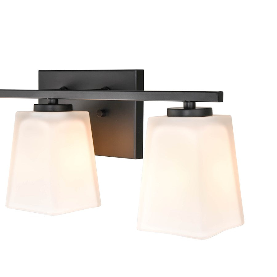 3 Light Bathroom Vanity Light, Matte Black