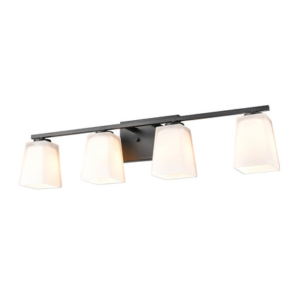 4 Light Bathroom Vanity Light, Matte Black