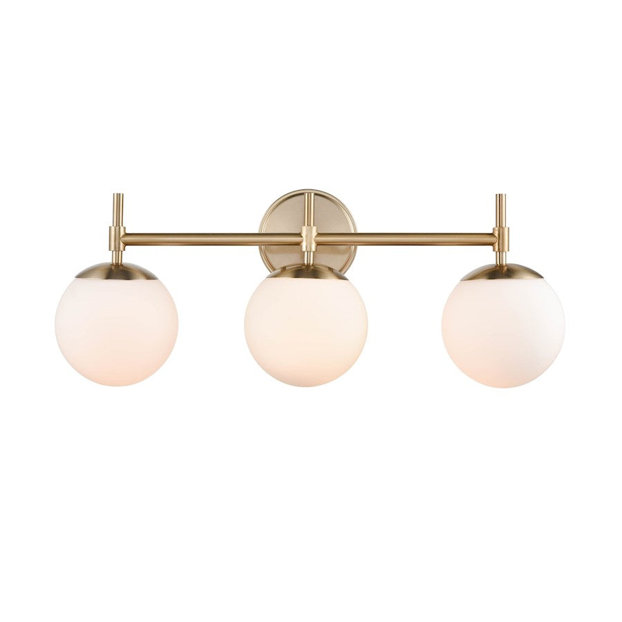 Millennium Lighting 3 Light Vanity, Modern Gold/Opal - 30303-MG