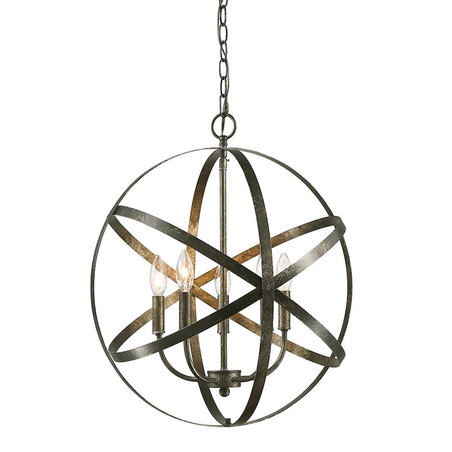 Millennium 5 Light 22.25" Pendant Light, Antique Silver - 3239-AS