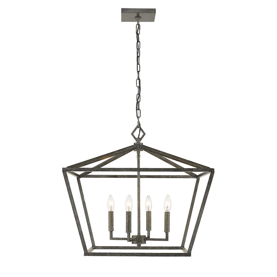 Millennium Lighting 4 Light Pendant Light, Antique Silver - 3294-AS