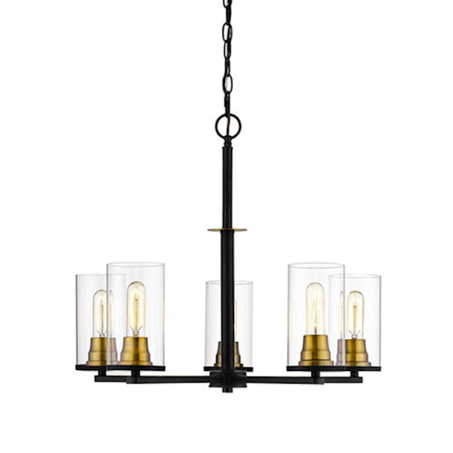 Millennium Burbank 5Light 30" Chandelier, Black/Bronze - 3485-MB-HBZ