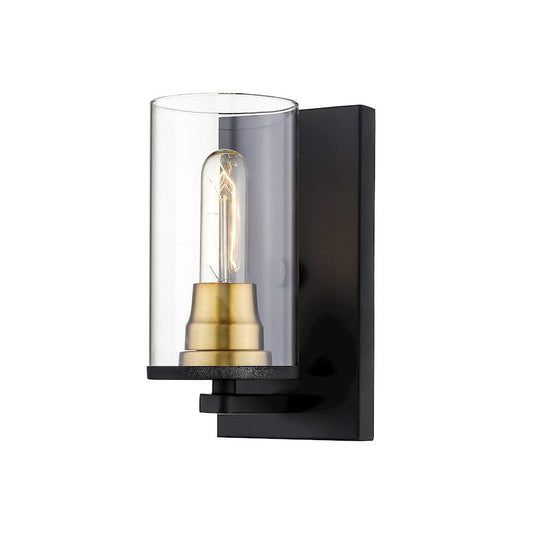 Millennium Burbank 1 Light 9" Wall Sconce, Black/Bronze - 3491-MB-HBZ