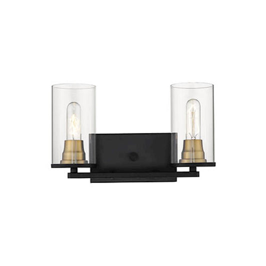 Millennium Burbank 2 Light 8" Vanity, Matte Black/Heirloom Bronze - 3492-MB-HBZ