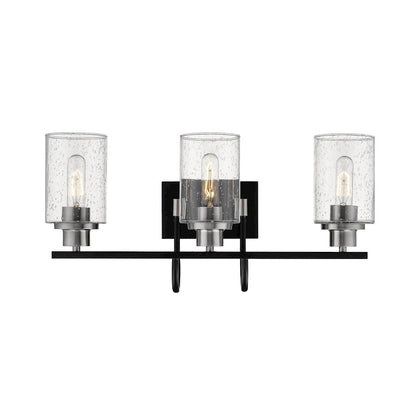 Millennium Clifton 3 Light 8.5" Vanity, Matte Black/Brushed Nickel - 3513-MB-BN