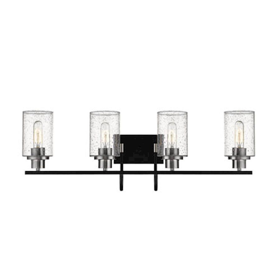 Millennium Clifton 4 Light 8.5" Vanity, Matte Black/Brushed Nickel - 3514-MB-BN