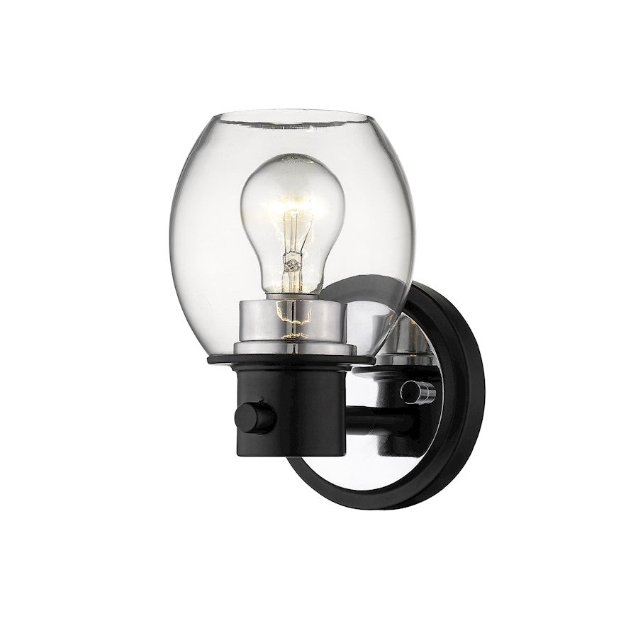 Millennium 1 Light 7.5" Wall Sconce, Matte Black/Polished Nickel - 3551-MB-PN