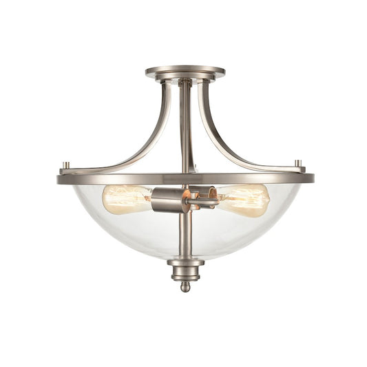 Millennium Forsyth 2 Light 17" Flush Ceiling Mount, Brushed Nickel - 3622-BN