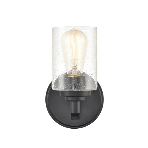 Millennium 1 Light 9" Wall Sconce, Matte Black/Clear Seeded - 3681-MB