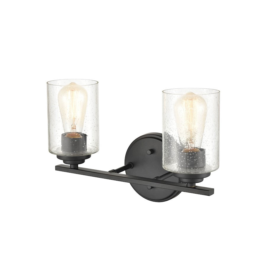 Millennium 2 Light 7.875" Vanity, Matte Black/Clear Seeded - 3682-MB