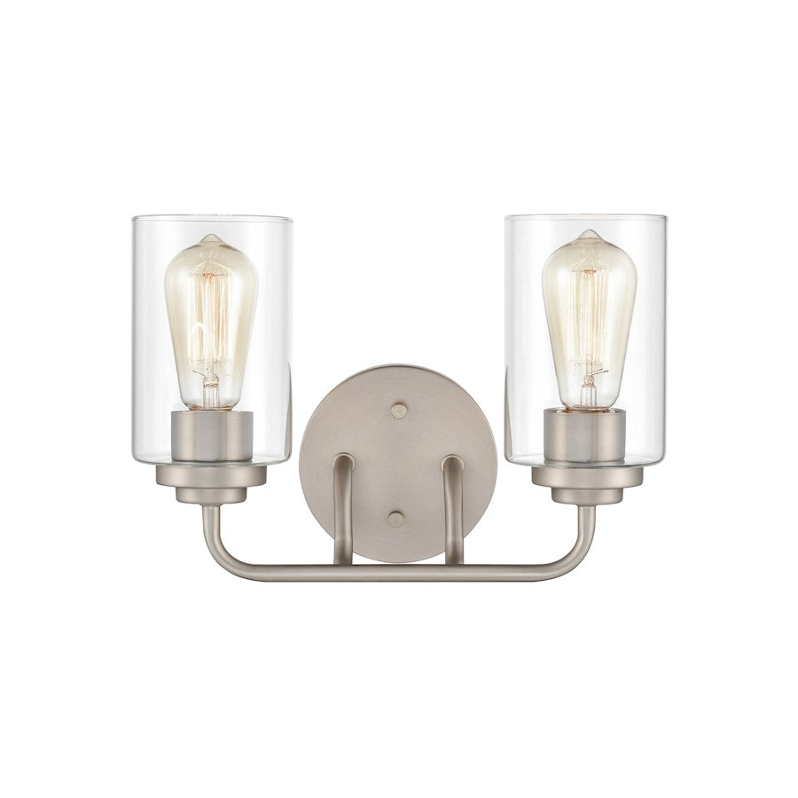 Millennium Lighting 2 Light Vanity, Satin Nickel/Clear - 40022-SN