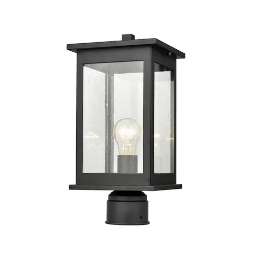 Millennium Lighting Bowton 1 Lt Outdoor Post Lantern, Black/Seeded - 4131-PBK