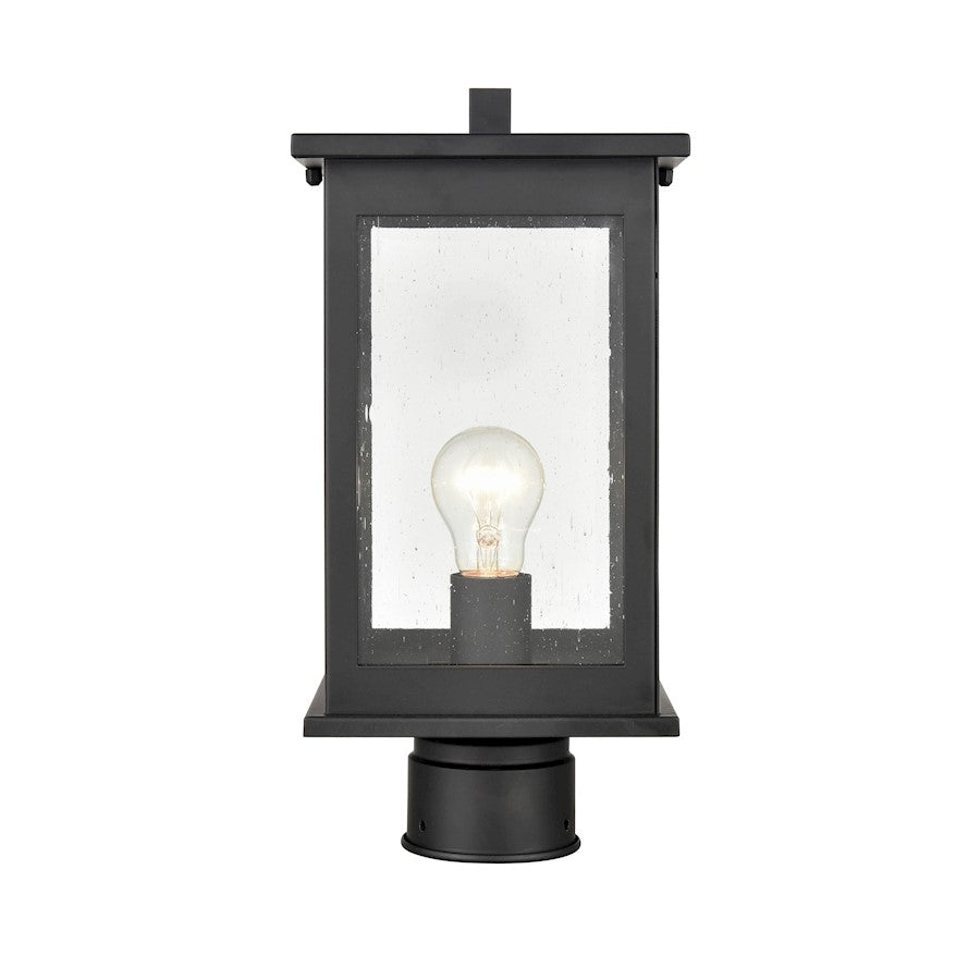 Millennium Lighting Bowton 1 Lt Outdoor Post Lantern, Black/Seeded