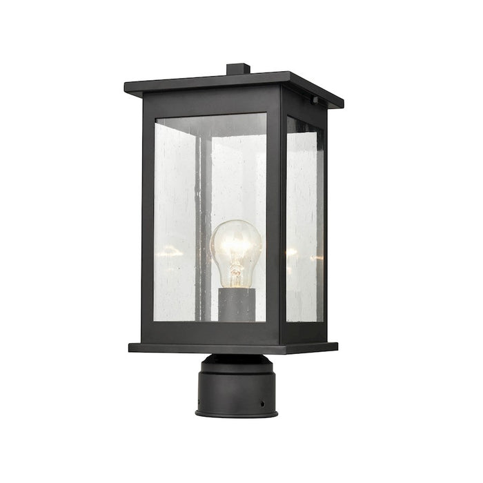 Millennium Lighting Bowton 1 Lt Outdoor Post Lantern, Black/Seeded