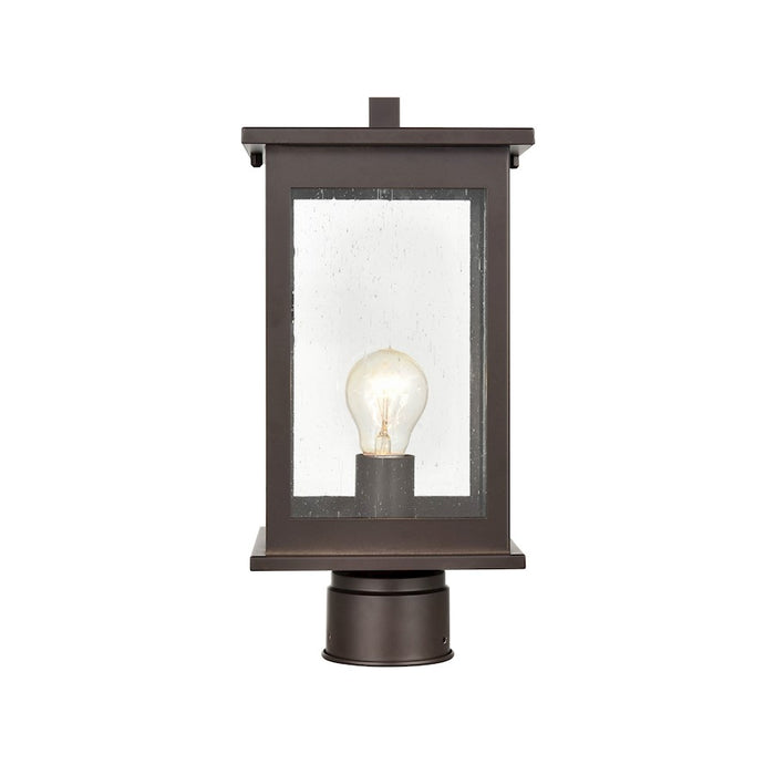 Millennium Bowton 1 Light Outdoor Post Lantern, Bronze/Clear Seeded