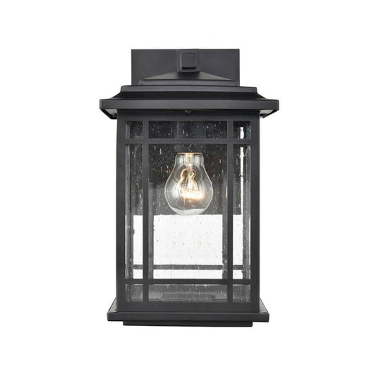 Millennium Armington 1 Light 12" Outdoor Hanging Lantern, Black/Clear - 4151-PBK