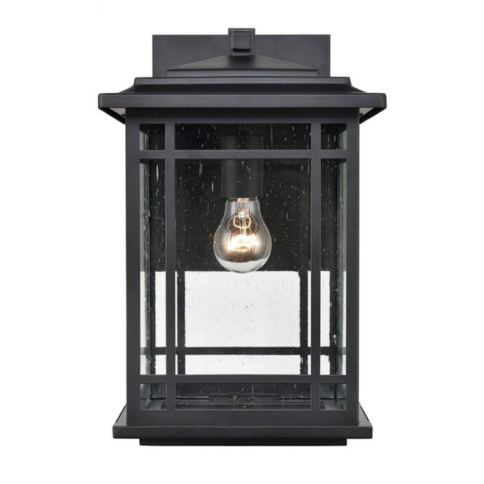 Millennium Armington 1 Light 15" Outdoor Hanging Lantern, Black/Clear - 4152-PBK