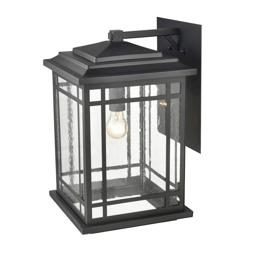 Millennium Armington 1 Light Outdoor Hanging Lantern, Black/Clear