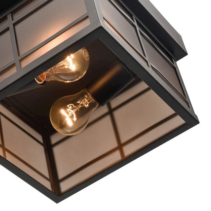 Millennium Brockston 1 Light 12" Outdoor Flush Mount, Bronze/Tea